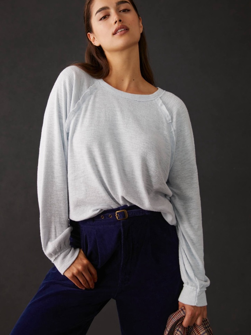 Pilcro white Long-Sleeve Raglan Pullover